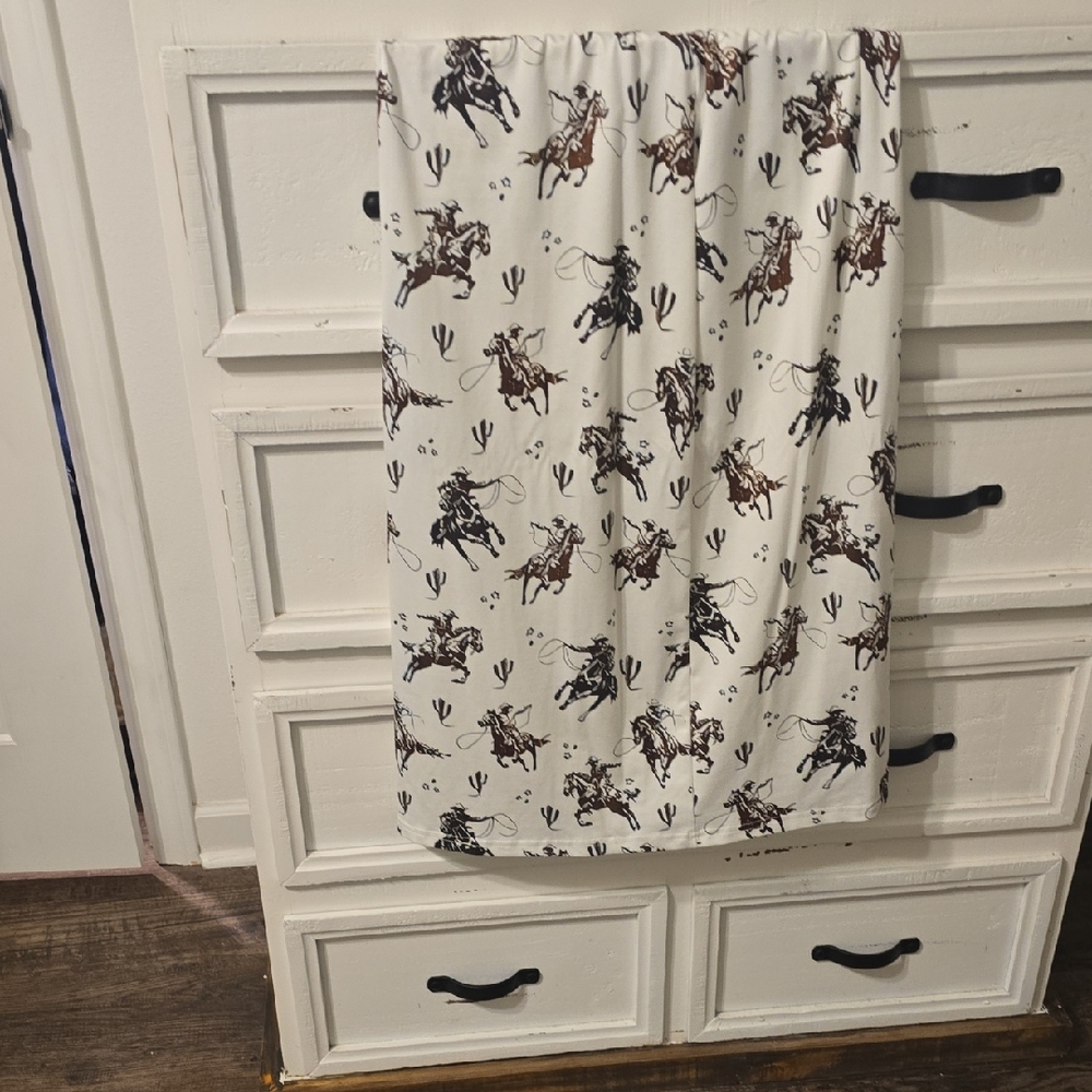 Cowboy Print White Skirt